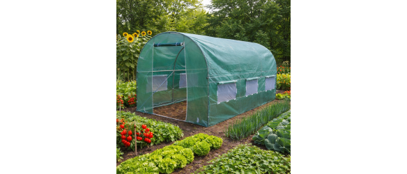 Тунелна оранжерия с армирано покривало 4x2.5x2 м (10 м2)