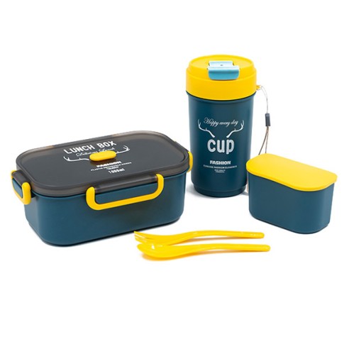 Кутия за храна с чаша и прибори