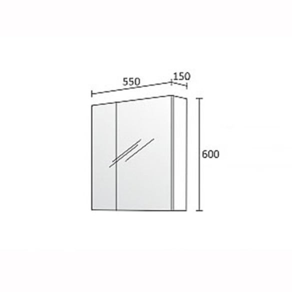 Горен шкаф за баня 55 см Атила TRIANO - 3
