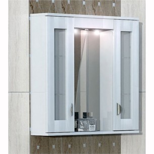 Горен шкаф за баня с LED осветление 60 см Елеганс TRIANO - 1