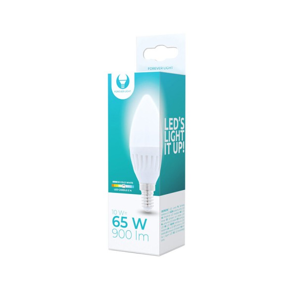 LED крушка E14 C37 10W 900lm 6000K неутрално бяла FOREVER - 2