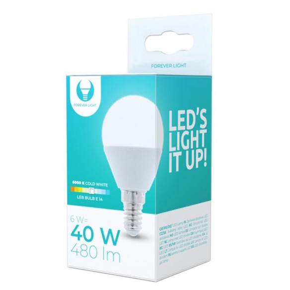 LED крушка E14 G45 6W 480lm 6000K неутрално бяла FOREVER - 2