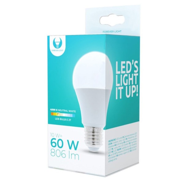 LED крушка E27 А60 6W 480lm 3000K топло бяла FOREVER - 2