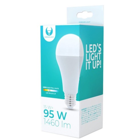LED крушка E27 А65 15W 1450lm 3000K топло бяла FOREVER - 2