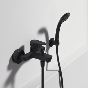 Черен стенен смесител за вана/душ Cerafine О VIDIMA - 1 2