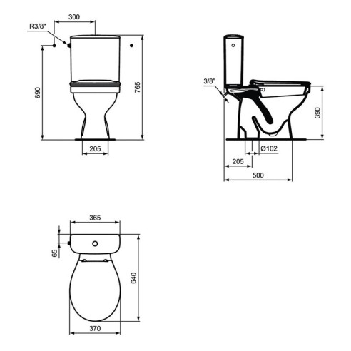 WC Комплект Ulysse S с биде + Alpha смесител за вграждане VIDIMA - 3