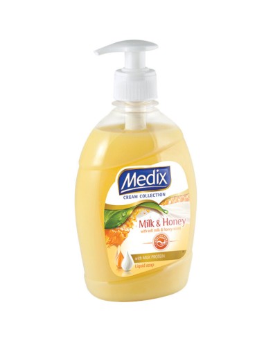 Течен сапун с помпа Мляко и мед 400мл MEDIX - 1