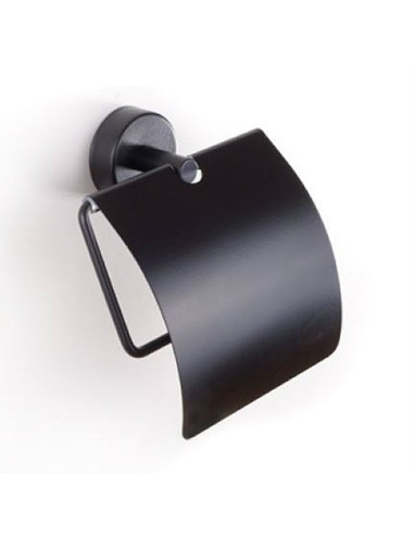 Държач за тоалетна хартия с капак Modern черен мат KAPITAN - 1