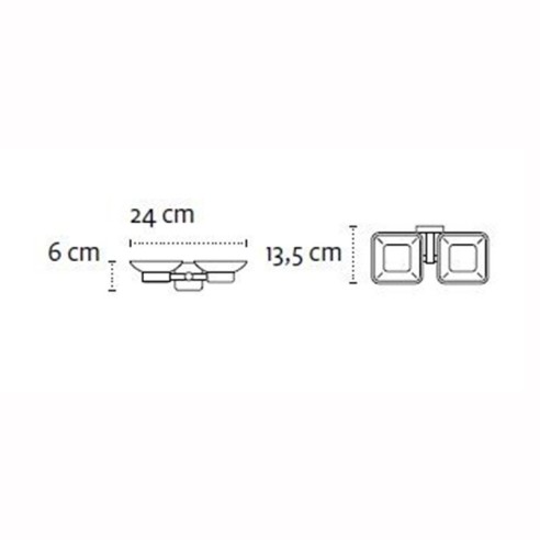 Държач с две стъклени сапунерки Quattro KAPITAN - 2