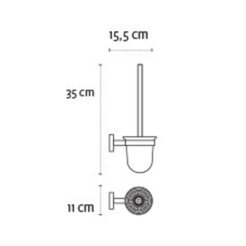 Конзолна четка за тоалетна чиния със стъклена поставка Uno KAPITAN - 2