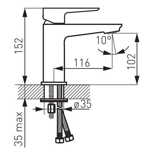 Стоящ смесител за умивалник Adore бял/хром FERRO - 2