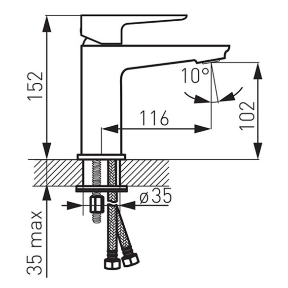 Стоящ смесител за умивалник Adore бял/хром FERRO - 2