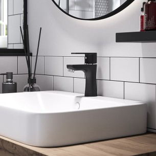 Стоящ смесител за умивалник Algeo черен мат FERRO 2