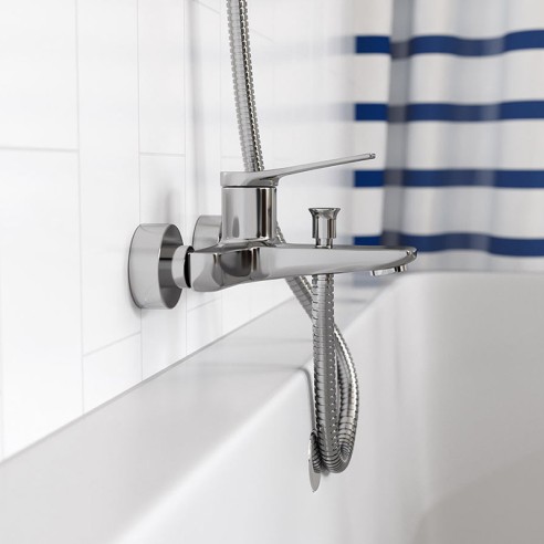 Стенен смесител за вана/душ Stratos хром FERRO - 2