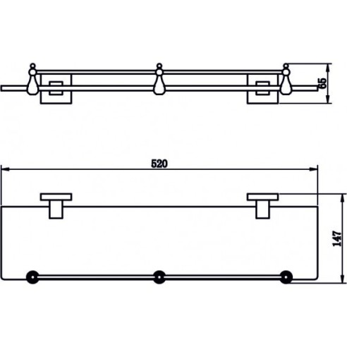 Стъклена лавица за баня наоми - ica 2691 - 2
