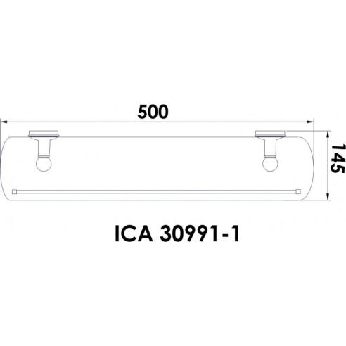 Стъклена лавица за баня  "ариел" - ica 30991-1 - 2