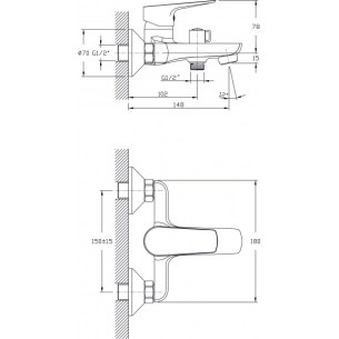 Месингов смесител "доувър"-  icf 6001007 - 1 2