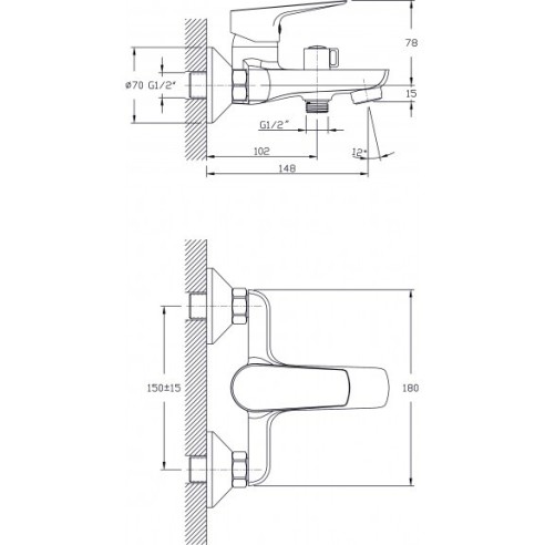 Месингов смесител "доувър"-  icf 6001007 - 2