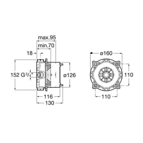 Rocabox универсално тяло за вграждане за смесител a525869403 - 6