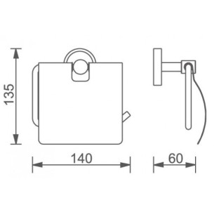 Поставка за тоалетна хартия, с капак - ава - ica 3451w - 1 2