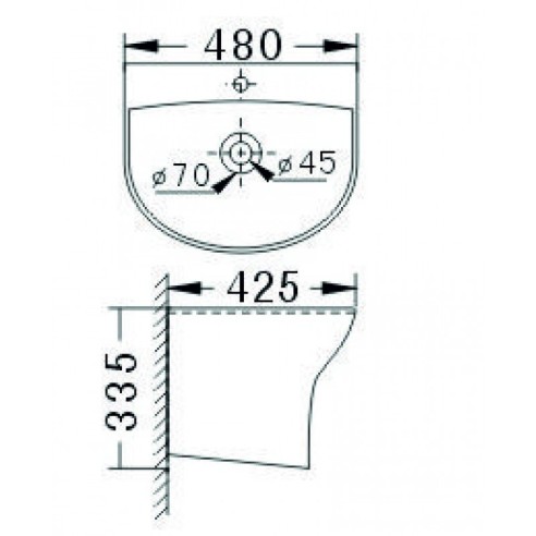 Порцеланов умивалник icc 4825 - 2