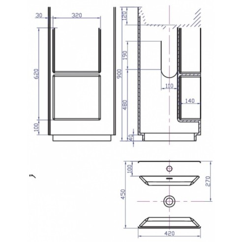 Масивен умивалник - icb 4245 - 3