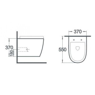 Стенна тоалетна чиния icc 3755 slilm seat - 1 2