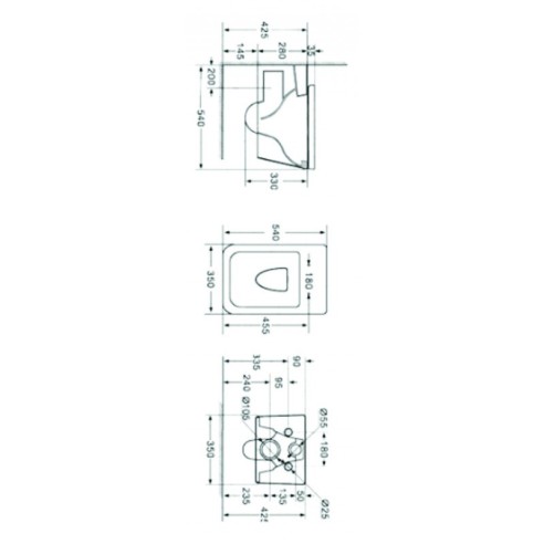 Стенна тоалетна чиния ICC 5135 INTER CERAMIC