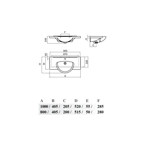 Умивалник area 800 - 2