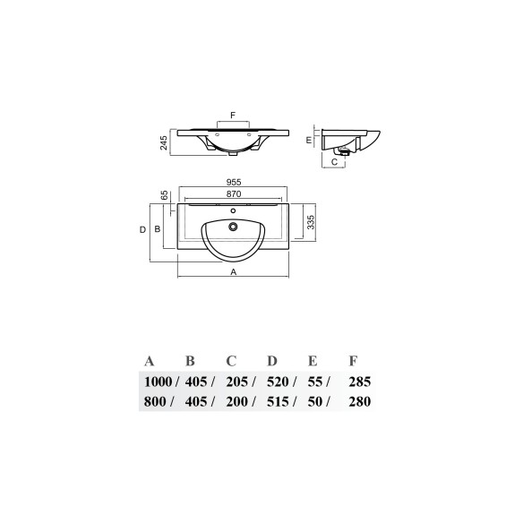 Умивалник area 800 - 2