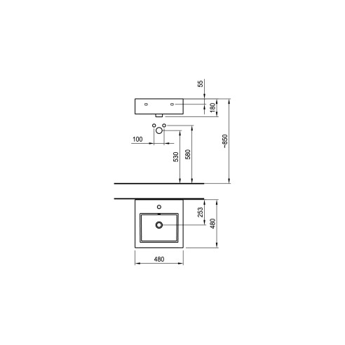 Умивалник geometry 480x480x180 - 2