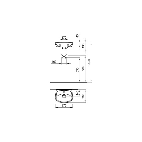 Умивалник 375 с 1 отвор - 2