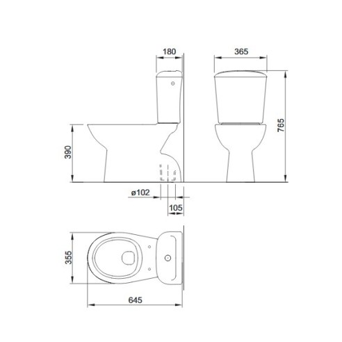 Моноблок canto block вертикално оттичане, странично захранване - 2