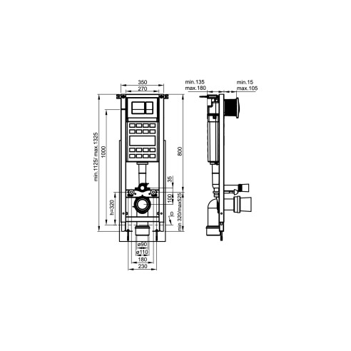 Eco compact: модул за стенни тоалетни чинии с двоен бутон - 2