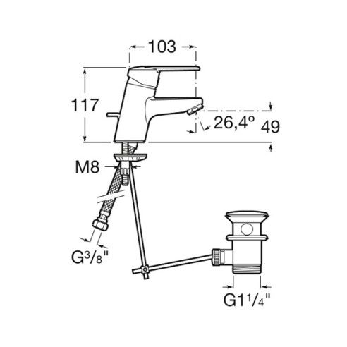 Roca victoria смесител за умивалник с автоматичен изпразнител - 2