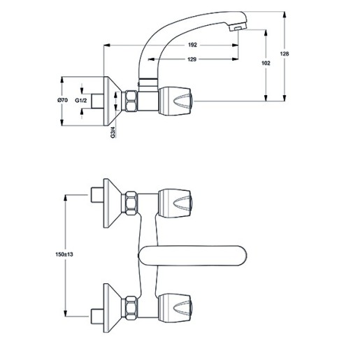 Vidima iskar смесител стенен за умивалник в1391аа - 2