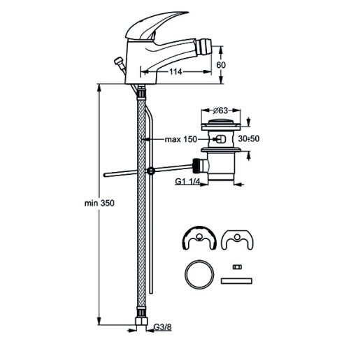 Vidima orion смесител стоящ за биде b5192aa - 2