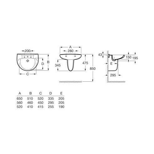 Victoria порцеланова полуконзола за умивалник - 3