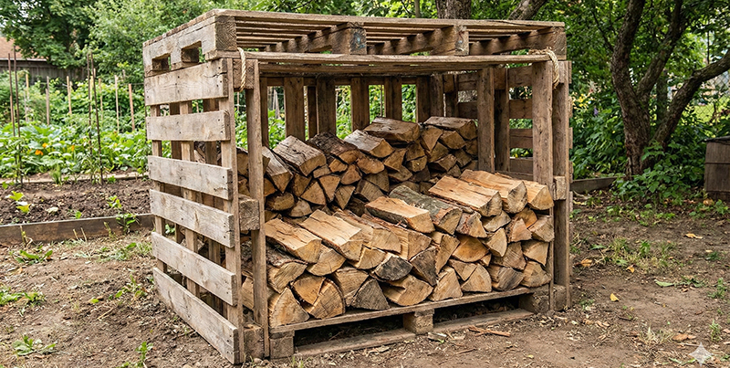 Направи си сам дърварник от рециклирани дървени палети