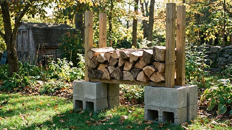 Примерна конструкция с бетонни блокчета