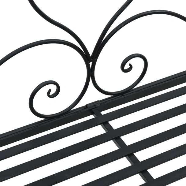 Черна външна пейка Черна Метал Голяма Декоративни детайли - VL42008121 - Image 9