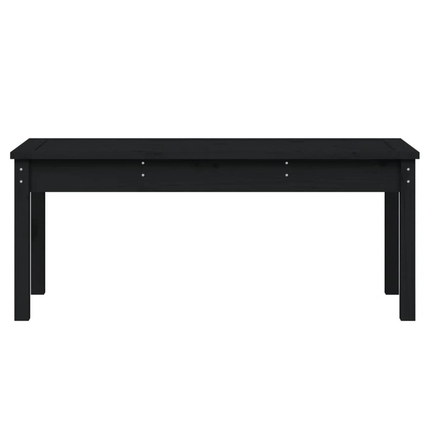 Градинска пейка, черна, 109x44x45 см, борово дърво масив - VL824008 - Image 4