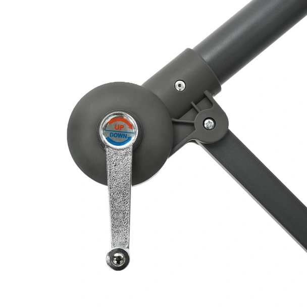 Градински чадър с LED осветление стоманен прът 300 см лазурен - Image 6