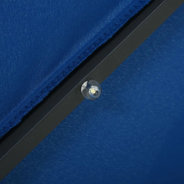 Градински чадър с LED осветление стоманен прът 300 см лазурен - Image 3