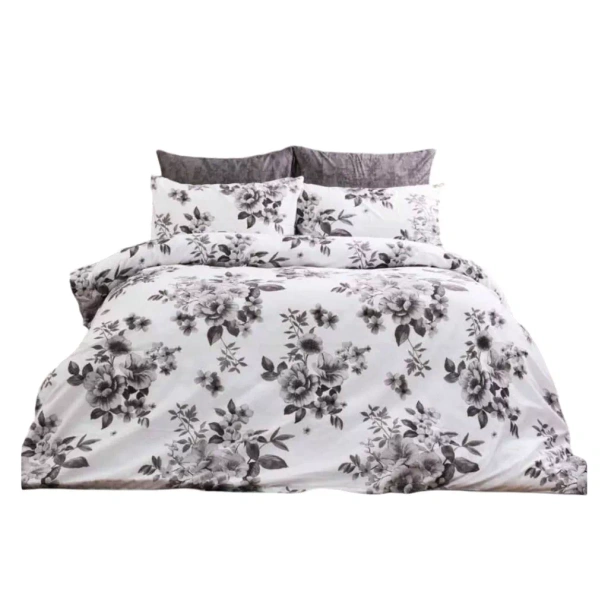 Спален комплект 4 части Сиви цветя COTTON GARDEN - Image 3