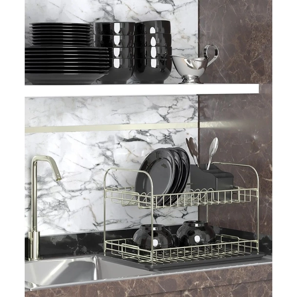 Сушилник за съдове 2 нива KB 007 хром TEKNO TEL - Image 2