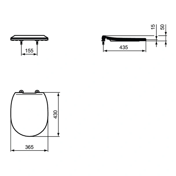 Ултратънка тоалетна седалка с плавно затваряне Connect Vidima - Image 2