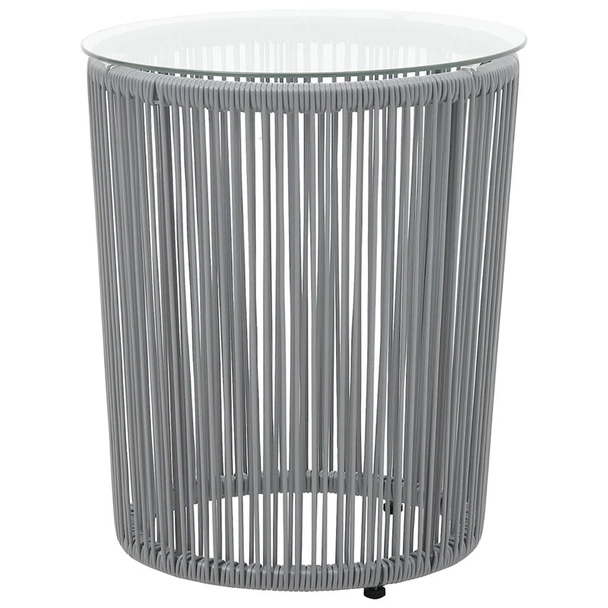 Бистро комплект с възглавници, 3 части, PE ратан, сив - Image 2