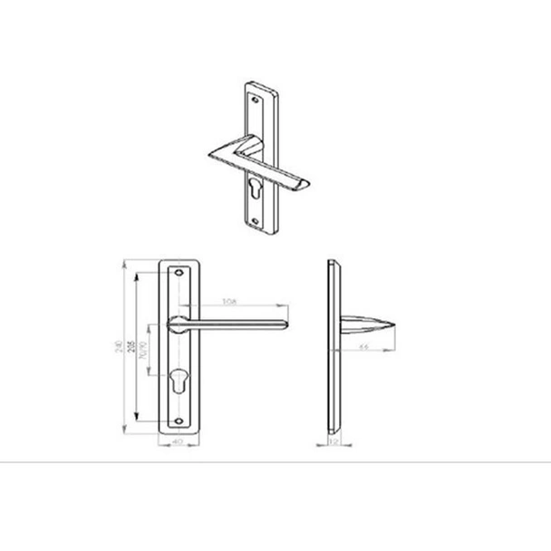 Бяла дръжка за обикновена брава 90 мм Варна SONICO - Image 2