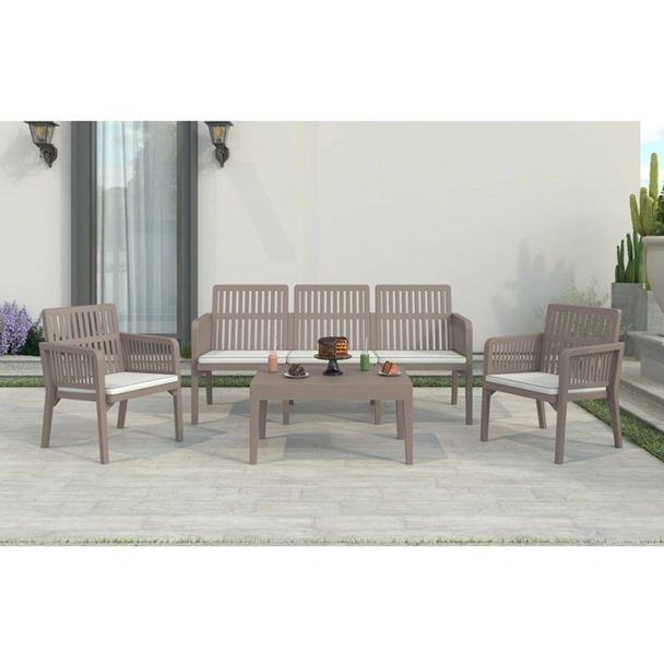 Градински комплект 4 части Lizbon Lounge Set капучино RAINBOW - Image 2